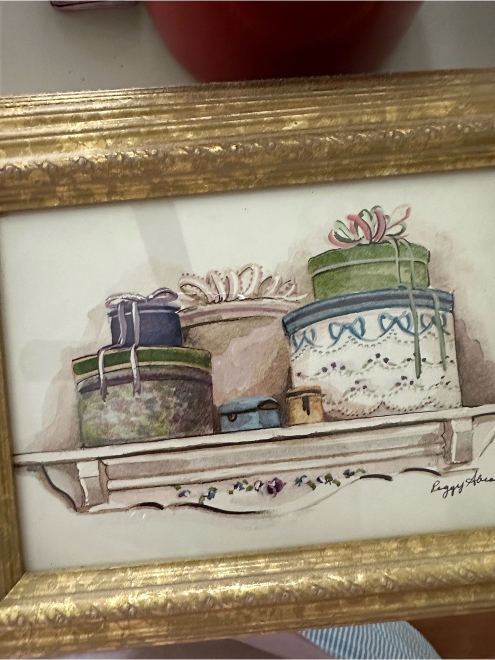 Set of 6 Framed Vintage Vibe Fashion Watercolor Prints - Pastel Pink & Green - Picture 6 of 7